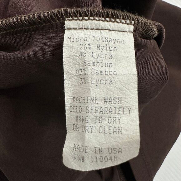 NOBLU Brown Cowl Neck Long Sleeve Dress S Avant Garde Minimalist Edgy Atomic - Picture 10 of 11